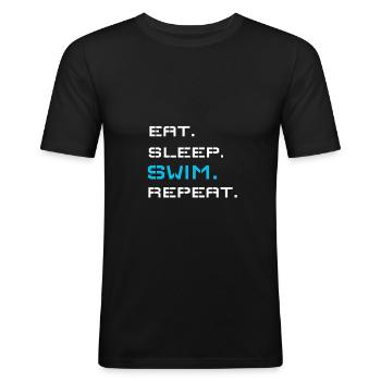 swim - Men's Slim Fit T-Shirt - black - Front - Nik (191cm)