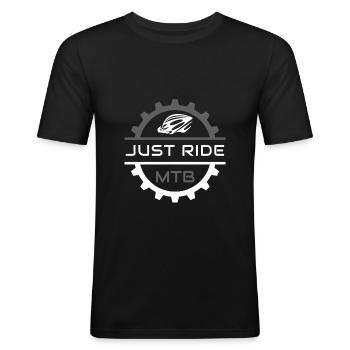MTB - Männer Slim Fit T-Shirt - Schwarz - Vorne - Nik (191cm)