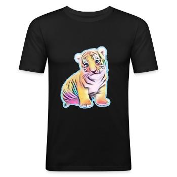 Tiger - T-shirt près du corps Homme - noir - Devant - Nik (191cm)