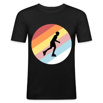 Inline skating - Men's Slim Fit T-Shirt - black - Front - Nik (191cm)