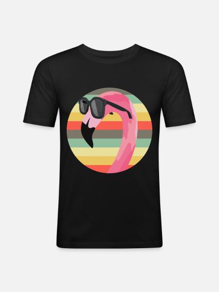 Flamingo - Men's Slim Fit T-Shirt - black