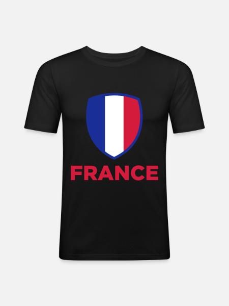 National Flag of Frankfreich - Men's Slim Fit T-Shirt - black