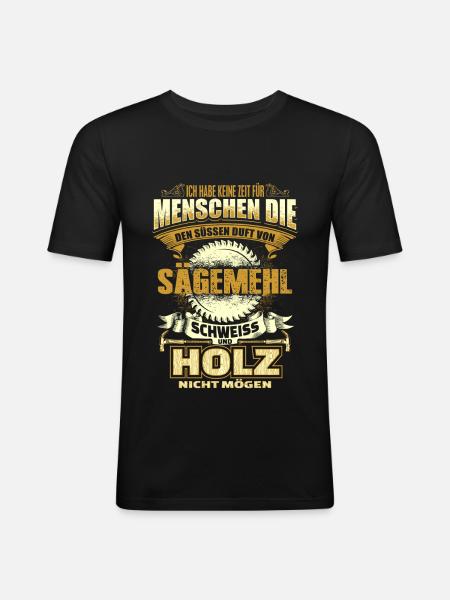 Carpenter - wood, sawdust, welding - Men's Slim Fit T-Shirt - black