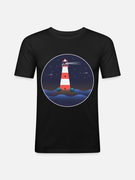 Lighthouse, international lighthouse day - Men's Slim Fit T-Shirt - black
