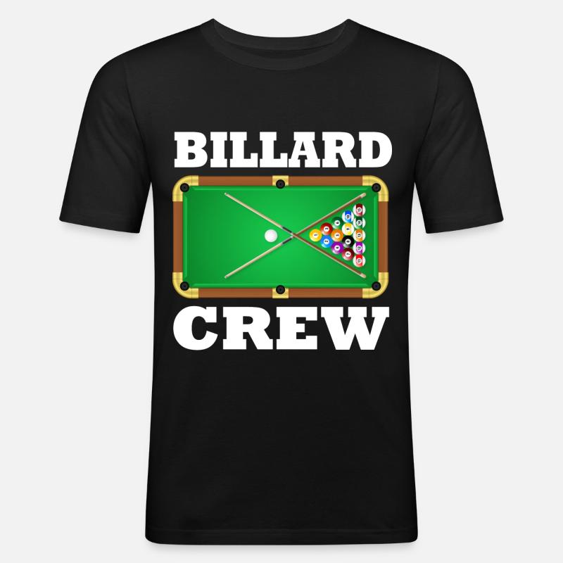 Billard Crew - Männer Slim Fit T-Shirt - Schwarz