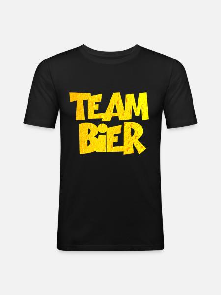 Team Bier - Männer Slim Fit T-Shirt - Schwarz