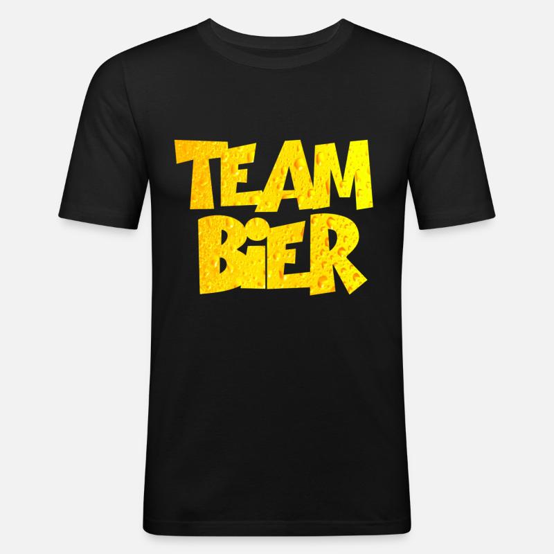 Team Bier - Männer Slim Fit T-Shirt - Schwarz