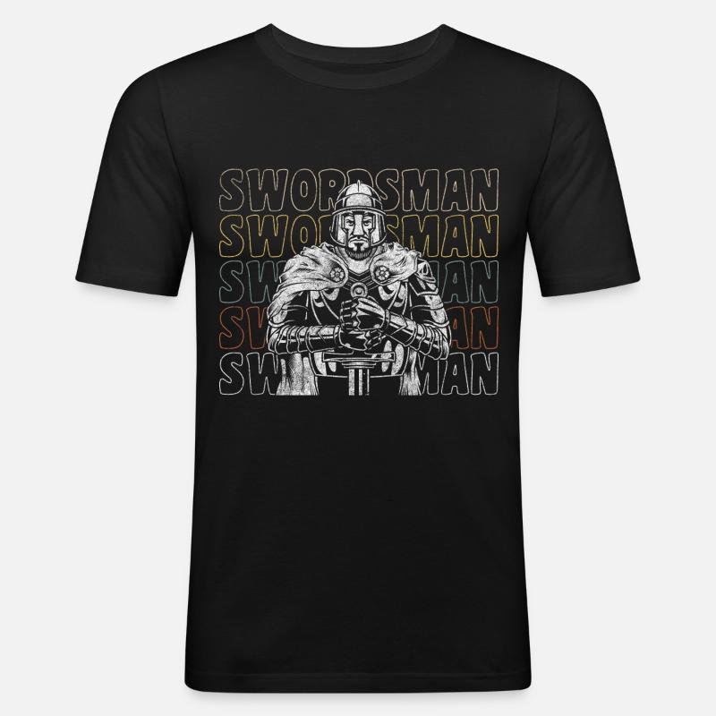 Épée Épée Guerrier Épées - T-shirt près du corps Homme - noir