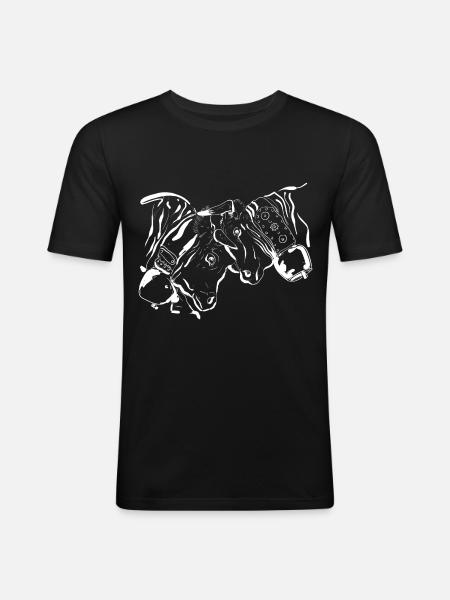 Hérens Kuh, Eringer, Königin Kampf - Männer Slim Fit T-Shirt - Schwarz