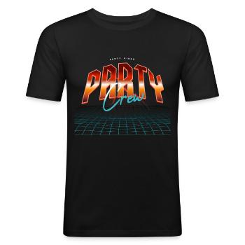 Équipe de fête - T-shirt près du corps Homme - noir - Devant - Nik (191cm)
