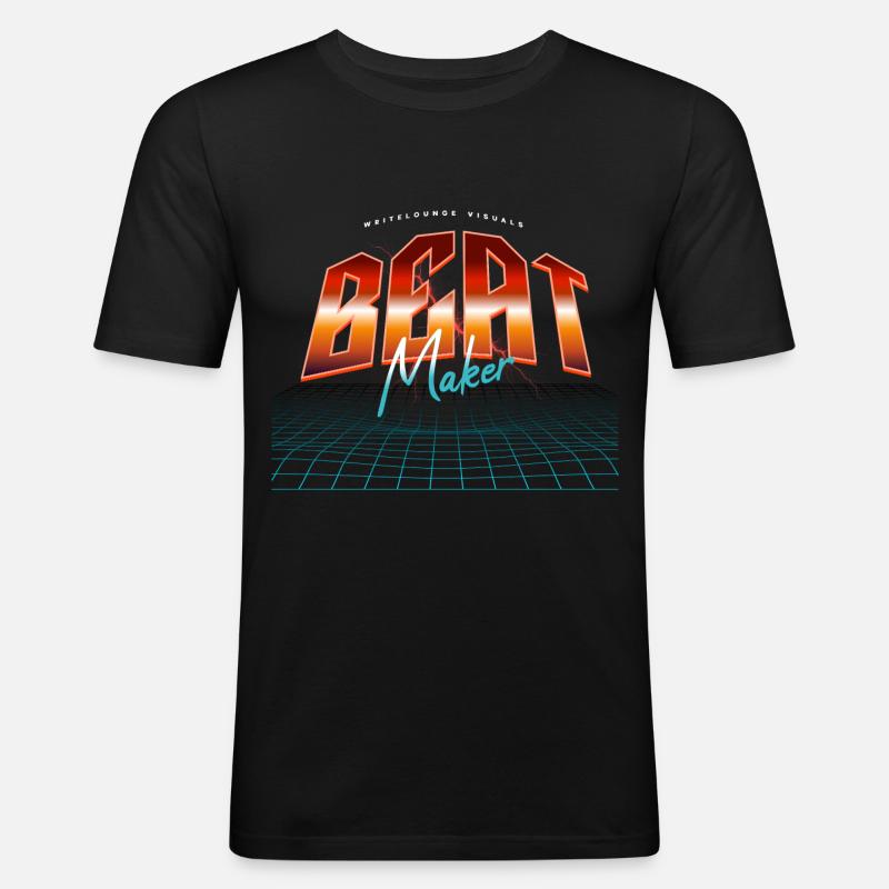 Beat Maker - Männer Slim Fit T-Shirt - Schwarz