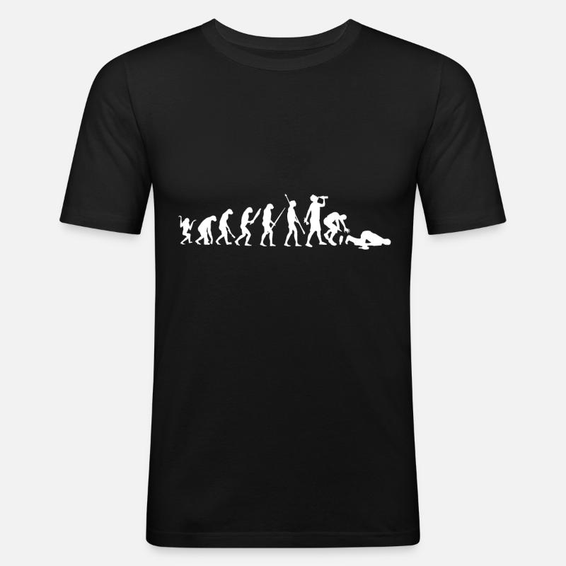 Bier – Shirt Saufkumpanen Evolution Geschenk - Männer Slim Fit T-Shirt - Schwarz