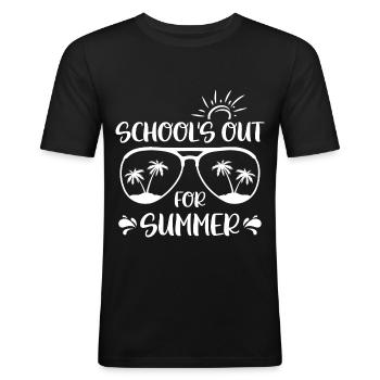 Schools Out For Summer - Männer Slim Fit T-Shirt - Schwarz - Vorne - Nik (191cm)