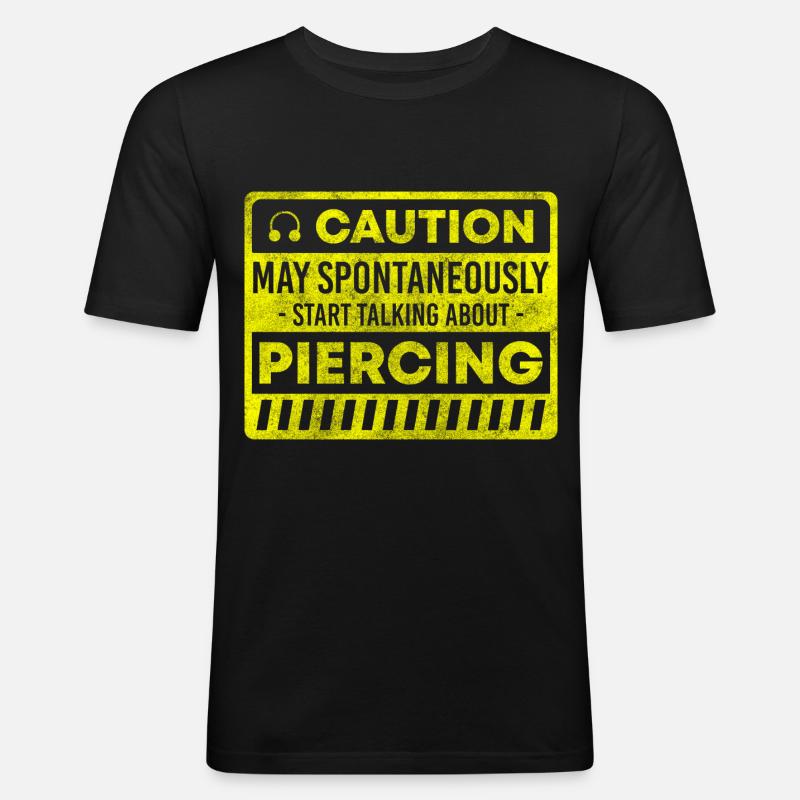 Piercing Beruf Ring - Männer Slim Fit T-Shirt - Schwarz