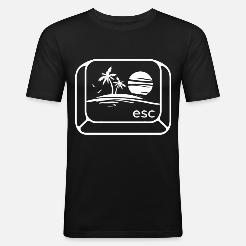 ESC Urlaub - Männer Slim Fit T-Shirt - Schwarz