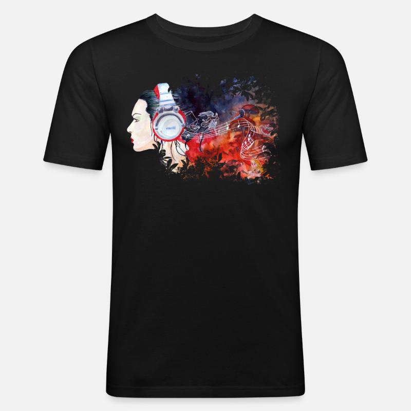 White Rabbit - Männer Slim Fit T-Shirt - Schwarz