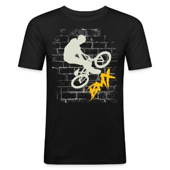 BMX Bike - Männer Slim Fit T-Shirt - Schwarz - Vorne - Nik (191cm)