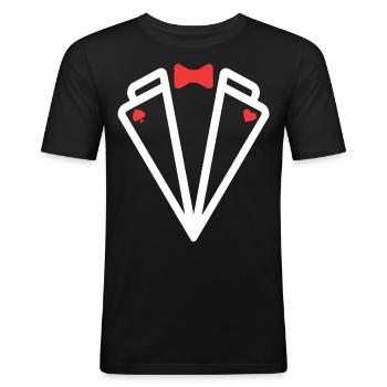 Poker - Poker Master - Poker Smoking - T-shirt près du corps Homme - noir - Devant - Nik (191cm)