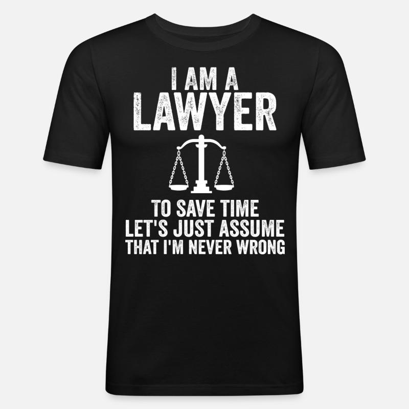 Ich bin Anwalt - Männer Slim Fit T-Shirt - Schwarz