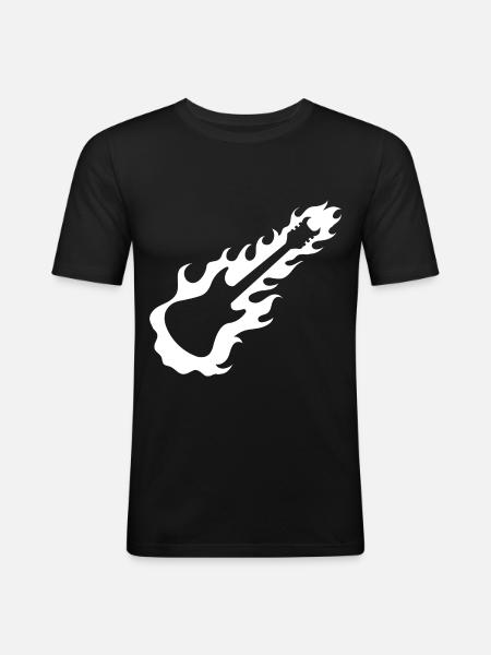 Guitar - Guitar / Rock - Fire - Men's Slim Fit T-Shirt - black