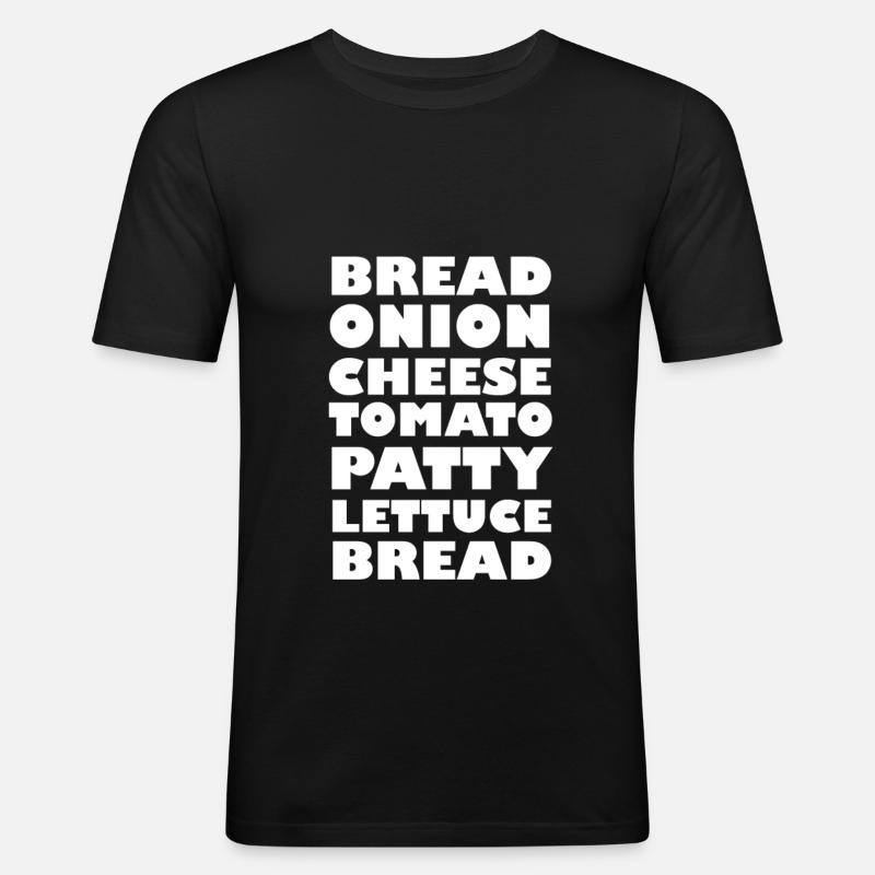 Burger Spruch - Männer Slim Fit T-Shirt - Schwarz