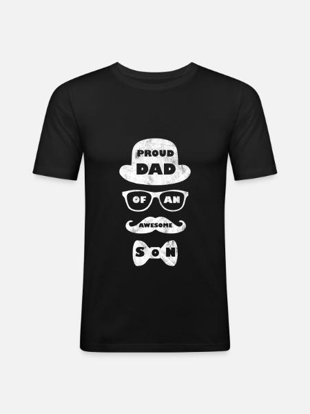 Père et fils - T-shirt près du corps Homme - noir