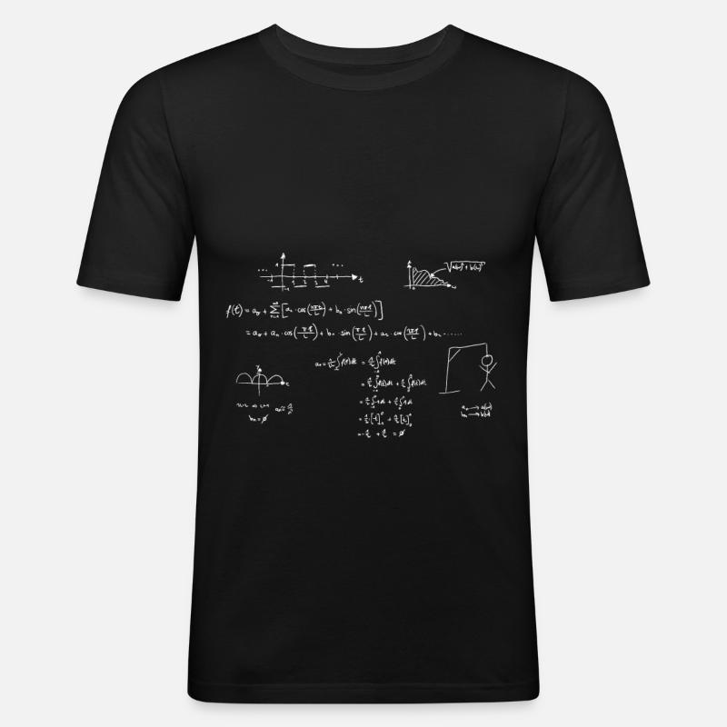 Ich hasse Mathe - Männer Slim Fit T-Shirt - Schwarz