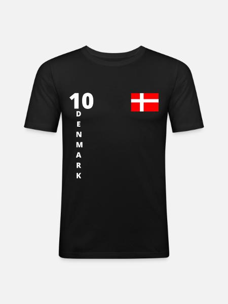 Denmark Football Danish flag Scandinavian - Men's Slim Fit T-Shirt - black