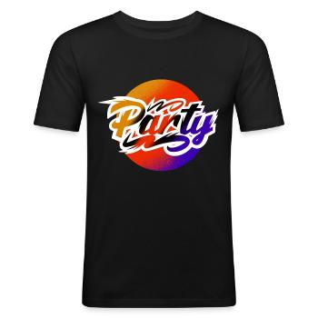 Party - Men's Slim Fit T-Shirt - black - Front - Nik (191cm)