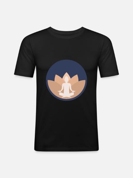 Yoga Yogilates Sportsmeditation Lotus - Herre Slim Fit T-Shirt - sort