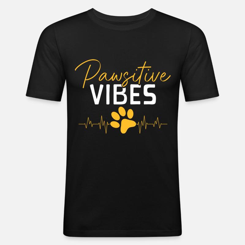 Hundebesitzer Tierfreund - Männer Slim Fit T-Shirt - Schwarz