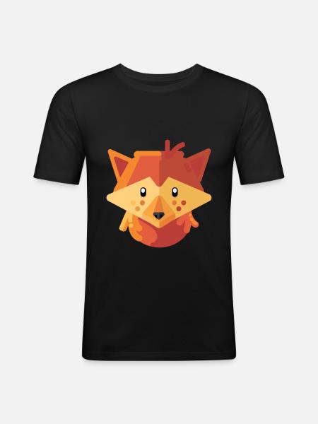 Sweet fox with freckles. Comic gift - Men's Slim Fit T-Shirt - black
