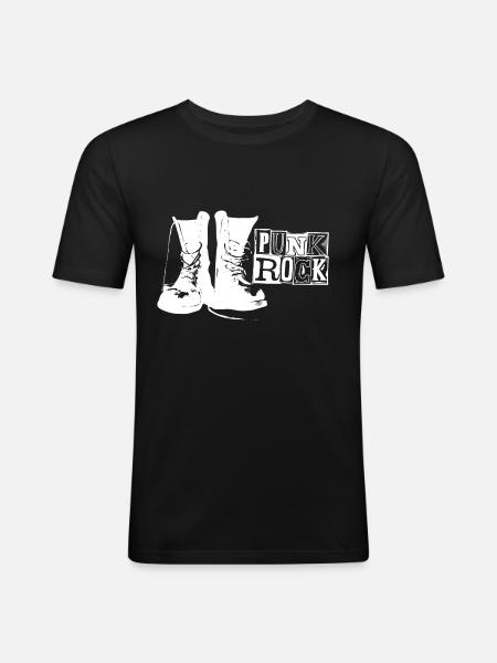 PunkRock - Männer Slim Fit T-Shirt - Schwarz