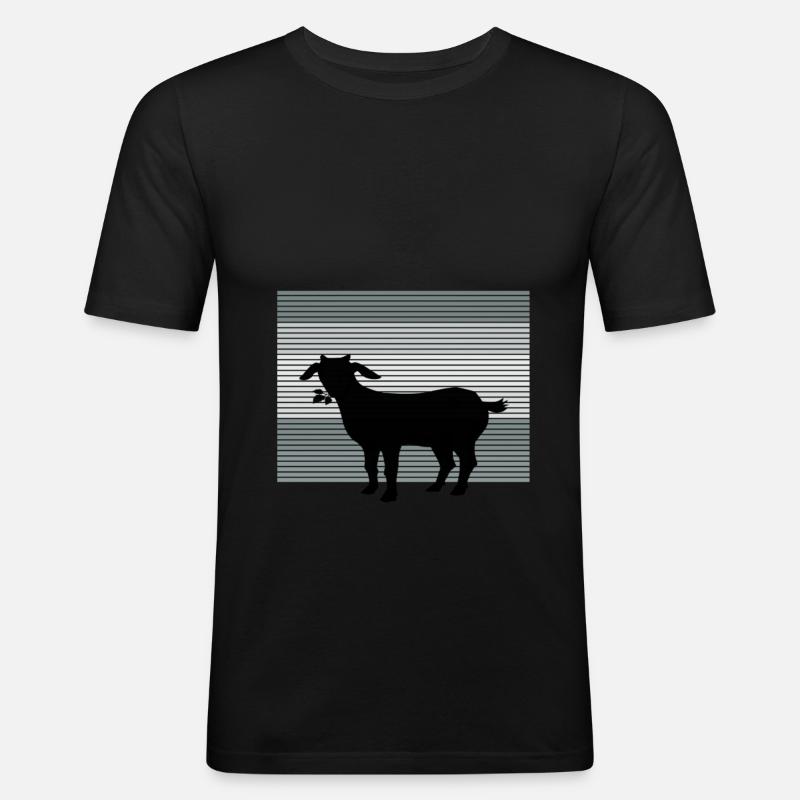 ziege - Männer Slim Fit T-Shirt - Schwarz