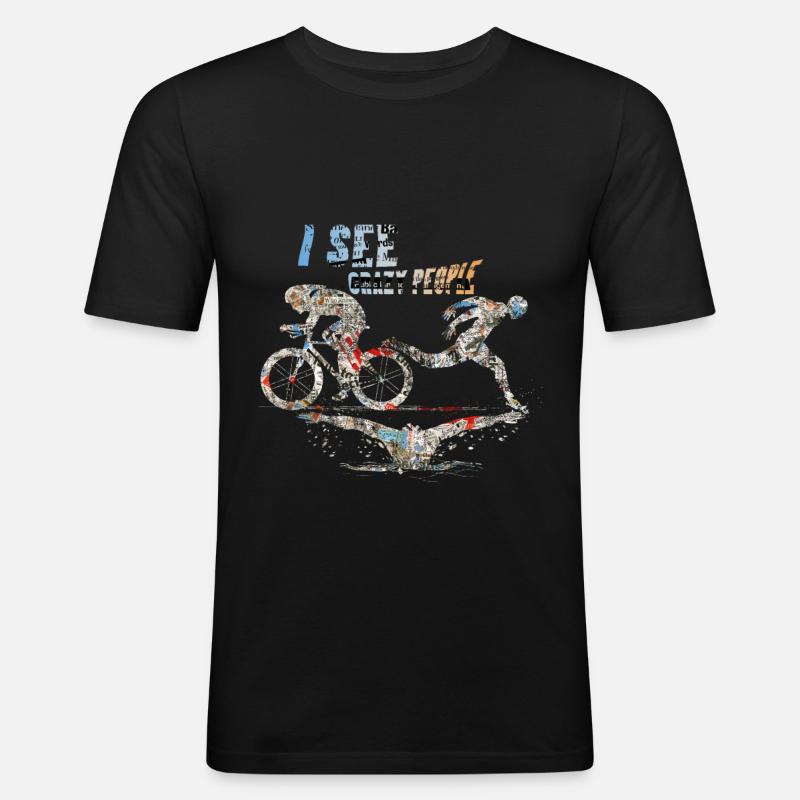 Triathlon - Männer Slim Fit T-Shirt - Schwarz