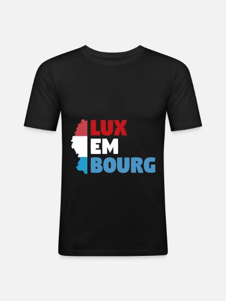 Luxemburg - Männer Slim Fit T-Shirt - Schwarz