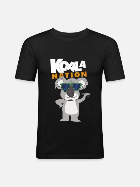 Koala - Männer Slim Fit T-Shirt - Schwarz