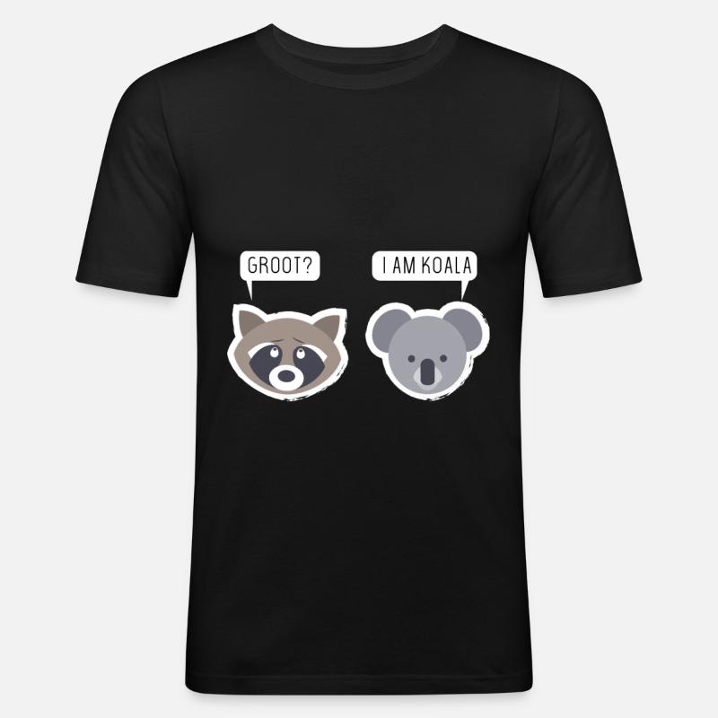 Koala - Männer Slim Fit T-Shirt - Schwarz
