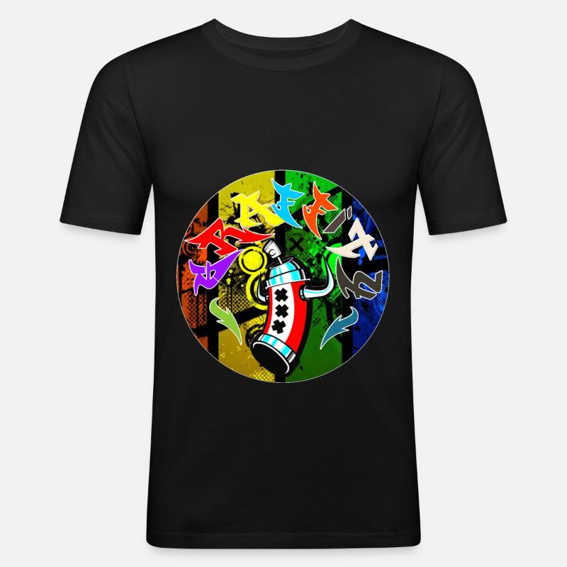 Graffiti graffiti - T-shirt près du corps Homme - noir
