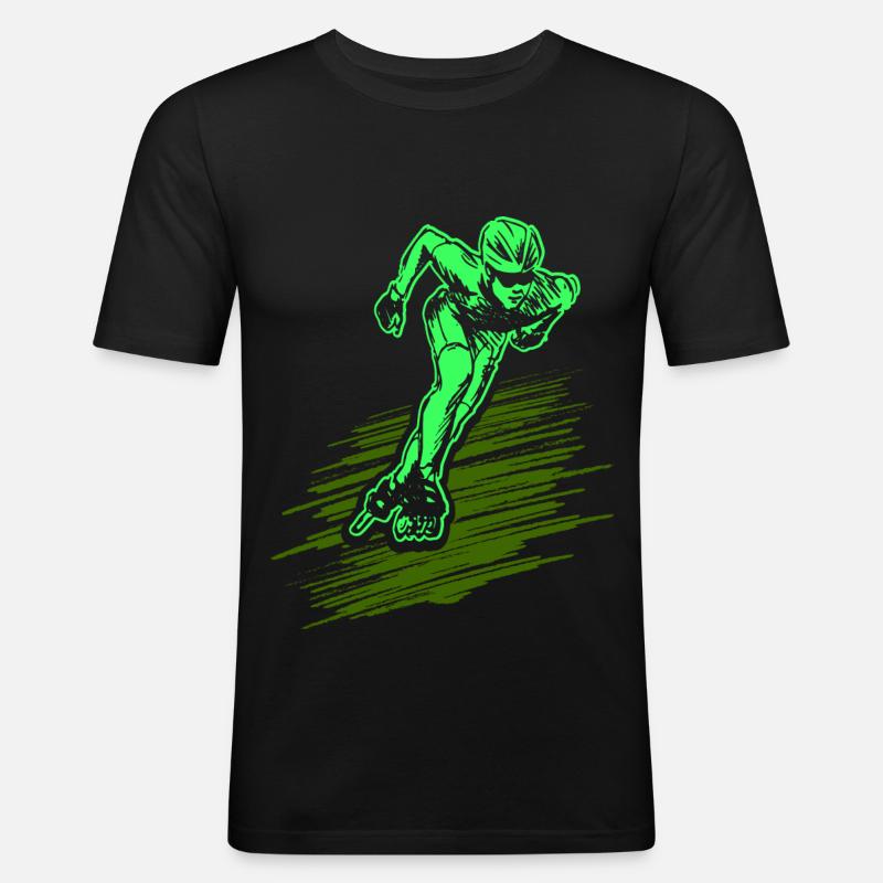 Inline skates - Männer Slim Fit T-Shirt - Schwarz