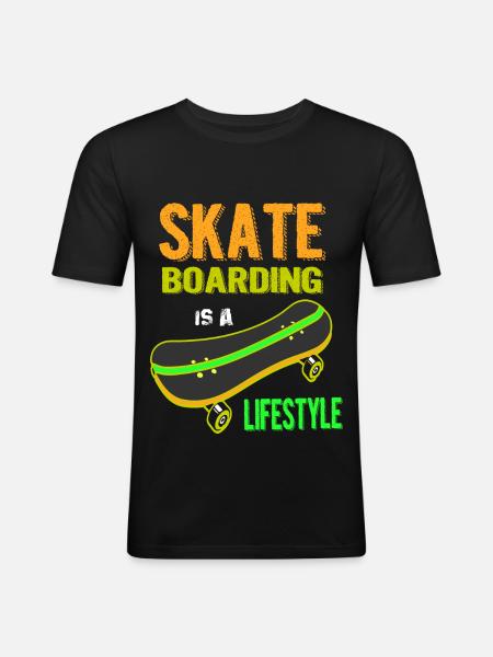 Skateboard skateboard, skateboarding, skateboarder, - Men's Slim Fit T-Shirt - black