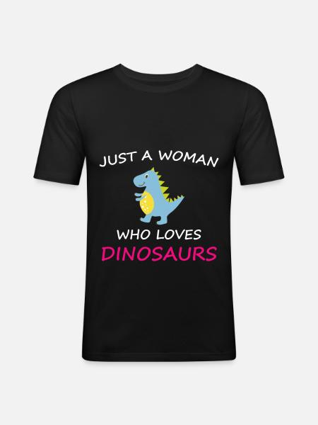 Dino - Männer Slim Fit T-Shirt - Schwarz