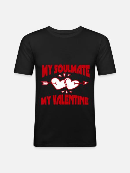 Saint Valentin - T-shirt près du corps Homme - noir