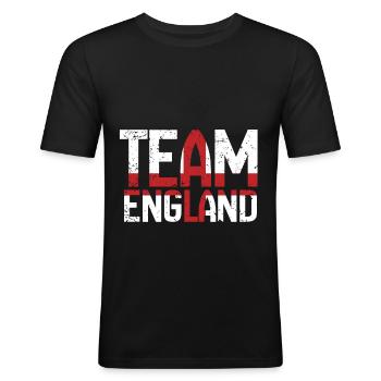 England eu - Men's Slim Fit T-Shirt - black - Front - Nik (191cm)