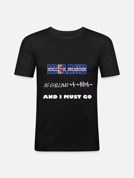Iceland - Men's Slim Fit T-Shirt - black
