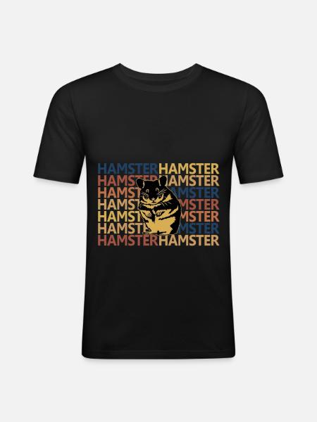 Hamster - Männer Slim Fit T-Shirt - Schwarz