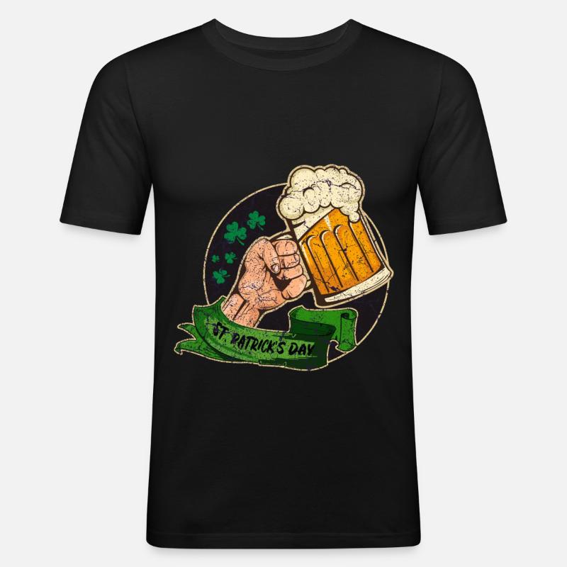 Saint Patrick - T-shirt près du corps Homme - noir