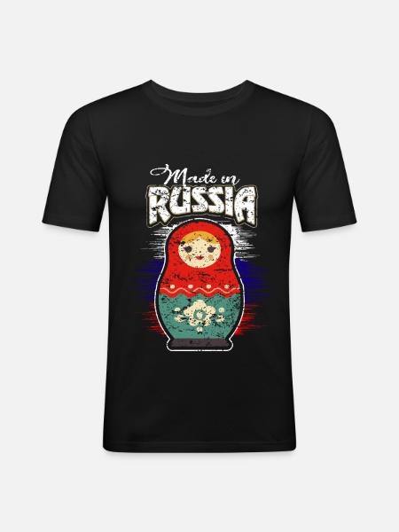 Russia - Men's Slim Fit T-Shirt - black