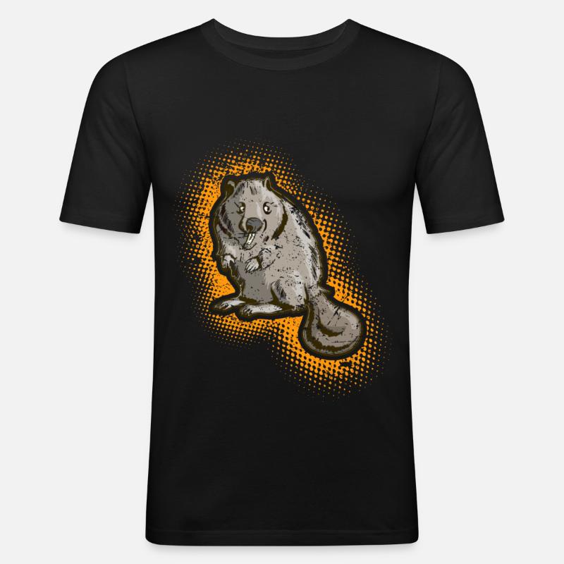 Bieber - Männer Slim Fit T-Shirt - Schwarz