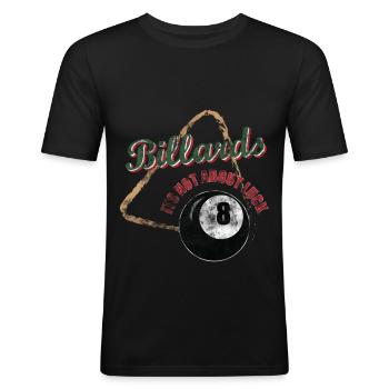 Billard - Männer Slim Fit T-Shirt - Schwarz - Vorne - Nik (191cm)